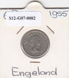 S12-G07-0082 Verenigd Koninkrijk 6 pence 1955  VF KM# 903
