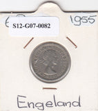 S12-G07-0082 Verenigd Koninkrijk 6 pence 1955  VF KM# 903