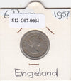 S12-G07-0084 Verenigd Koninkrijk 6 pence 1957  VF KM# 903