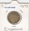 S12-G07-0105 Verenigd Koninkrijk 3 pence 1939  VF KM# 849