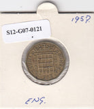 S12-G07-0121 Verenigd Koninkrijk 3 pence 1957  VF KM# 900