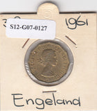 S12-G07-0127 Verenigd Koninkrijk 3 pence 1961  VF KM# 900