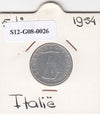 S12-G08-0026 Italië 5 lire 1954  VF KM92