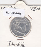 S12-G08-0035 Italië 10 lire 1968  VF KM92