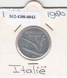 S12-G08-0043 Italië 10 lire 1980  VF+ KM92
