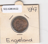 S12-G08-0122 Verenigd Koninkrijk 1 farthing 1947  VF KM843