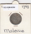 S12-G08-0184 Maleisië 10 cent 1949  VF KM8