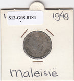 S12-G08-0184 Maleisië 10 cent 1949  VF KM8