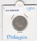 S12-G08-0185 Maleisië 10 cent 1950  VF KM8