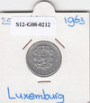 S12-G08-0212 Luxemburg 25 centimes 1963  VF KM45a