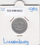S12-G08-0212 Luxemburg 25 centimes 1963  VF KM45a