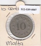 S12-G09-0007 Malta 10 cent 1972  VF KM11