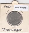 S12-G09-0132 Noorwegen 1 krona 1962  VF KM409