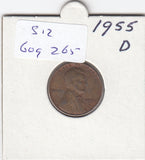 S12-G09-0265 Verenigde Staten 1 cent 1955 D KM# 132 VF
