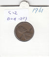 S12-G09-0287 Verenigde Staten 1 cent 1961  KM# 201 VF Lincoln Cent