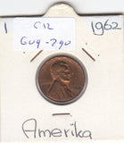 S12-G09-0290 Verenigde Staten 1 cent 1962 D KM# 201 VF Lincoln Cent