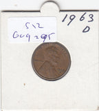 S12-G09-0295 Verenigde Staten 1 cent 1963 D KM# 201 VF Lincoln Cent