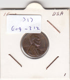 S12-G09-0312 Verenigde Staten 1 cent 1967  KM# 201 VF Lincoln Cent