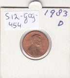 S12-G09-0454 Verenigde Staten 1 cent 1983 D KM# 201b XF Lincoln Cent