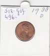 S12-G09-0496 Verenigde Staten 1 cent 1988 D KM# 201b XF Lincoln Cent