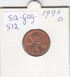 S12-G09-0512 Verenigde Staten 1 cent 1990 D KM# 201b UNC Lincoln Cent