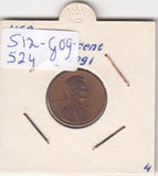 S12-G09-0524 Verenigde Staten 1 cent 1991  KM# 201b UNC Lincoln Cent