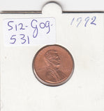 S12-G09-0531 Verenigde Staten 1 cent 1992  KM# 201b UNC Lincoln Cent