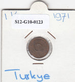 S12-G10-0123 Turkije 1 kurus 1971   VF KM895a
