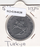 S12-G10-0138 Turkije 5 lira 1975   XF KM905