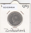 S12-G10-0144 Switzerland 1 franc 1969  XF KM# 24a