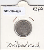 S12-G10-0159 Switzerland 1/2 franc 1970  VF KM# 23a
