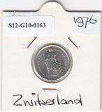 S12-G10-0163 Switzerland 1/2 franc 1976  XF KM# 23a
