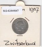 S12-G10-0167 Switzerland 10 rappen 1907  VF KM# 27