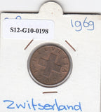 S12-G10-0198 Switzerland 2 rappen 1969  XF KM# 47