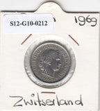 S12-G10-0212 Switzerland 20 rappen 1969  VF KM# 29a