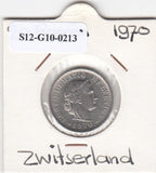 S12-G10-0213 Switzerland 20 rappen 1970  XF KM# 29a