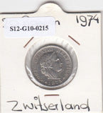 S12-G10-0215 Switzerland 20 rappen 1974  XF KM# 29a