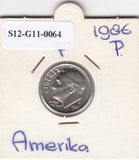 S12-G11-0064 Verenigde staten Dime 1986 P VF KM195A