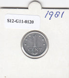 S12-G11-0120 Antillen 1 cent 1981  VF+ KM8a