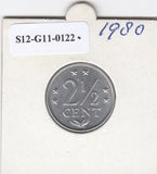 S12-G11-0122 Antillen 2 1/2 cent 1980  UNC KM9a