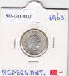 S12-G11-0215 Antillen 1/4 gulden 1963  UNC KM4 zilver