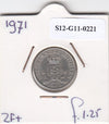 S12-G11-0221 Antillen 25 cent 1971  VF KM11