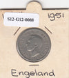 S12-G12-0088 Verenigd Koninkrijk 1 shilling 1951  VF KM# 877 Schotse crest, leeuw zittend met het gezicht op de kruin