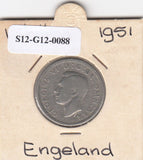 S12-G12-0088 Verenigd Koninkrijk 1 shilling 1951  VF KM# 877 Schotse crest, leeuw zittend met het gezicht op de kruin
