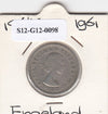 S12-G12-0098 Verenigd Koninkrijk 1 shilling 1961  VF KM# 904 English arms, three lions on crowned shield