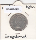 S12-G12-0101 Verenigd Koninkrijk 1 shilling 1963  VF KM# 905 Scottish arms, lion rampant left on crowned shield