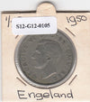 S12-G12-0105 Verenigd Koninkrijk ½ crown 1950  VF KM# 879