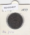S12-G12-0117 Verenigd Koninkrijk ½ penny 1877  FI/VF KM# 754