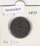 S12-G12-0117 Verenigd Koninkrijk ½ penny 1877  FI/VF KM# 754