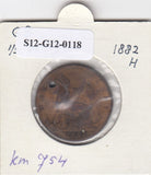 S12-G12-0118 Verenigd Koninkrijk ½ penny 1882 H PO KM# 754